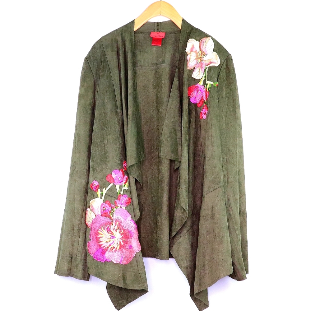 V Cristina |NEW| Vegan Suede Waterfall Cardigan